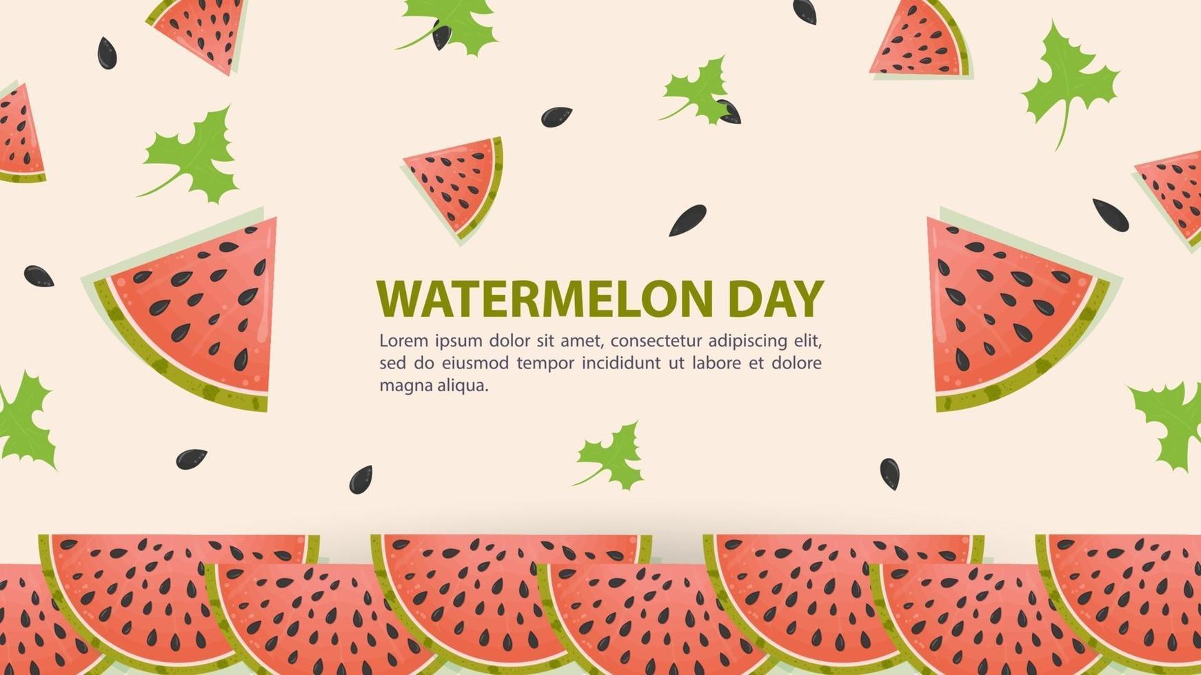 watermeloenplakken voor ontwerp van de watermeloendag vector