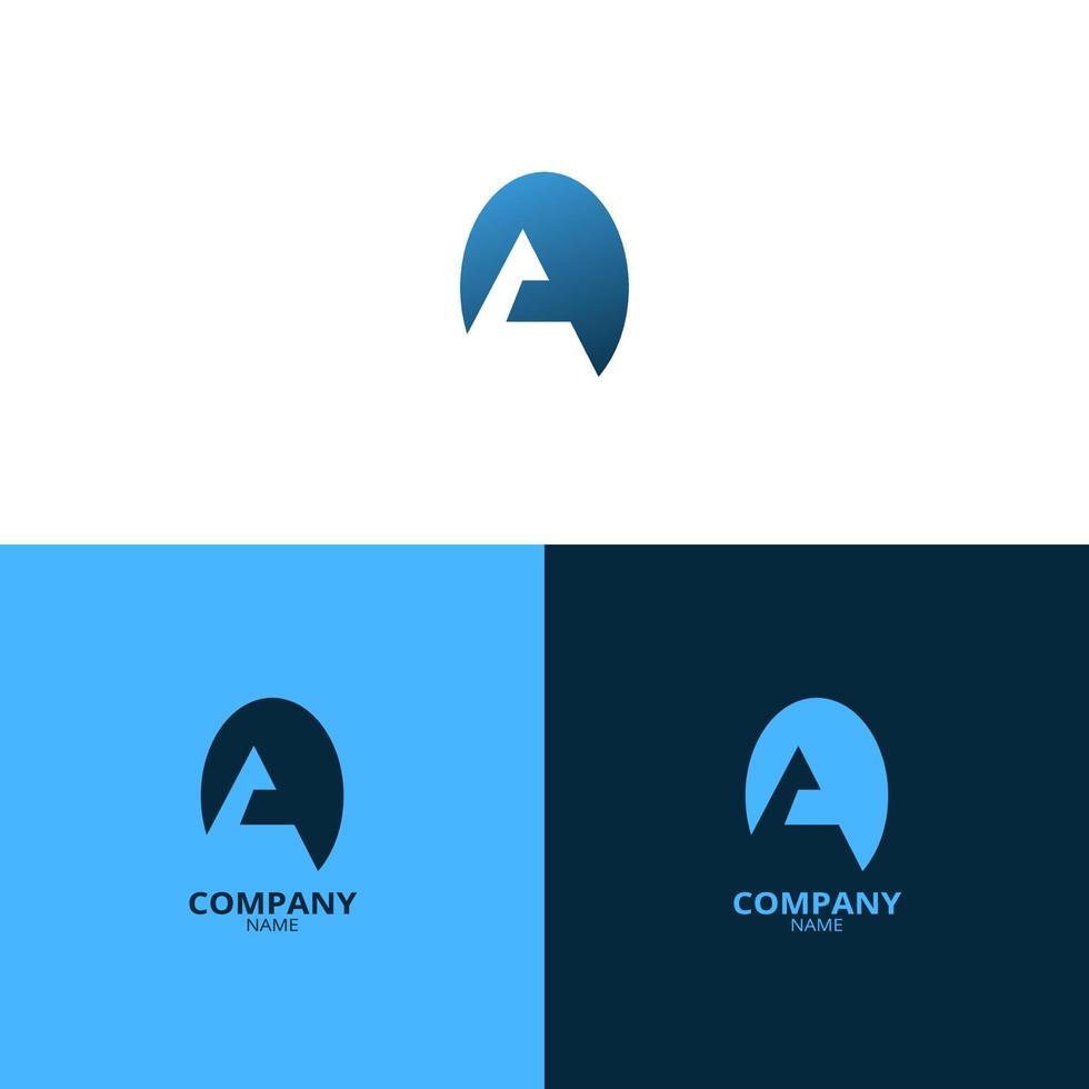 een gemakkelijk en elegant brief een logo, in een mooi licht blauw en donker blauw helling kleur. geschikt voor versterking uw bedrijf identiteit vector