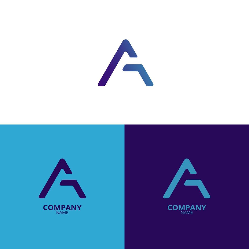 een gemakkelijk en elegant brief een logo, met mooi licht blauw en blauwachtig Purper helling kleuren. geschikt voor versterking uw bedrijf identiteit vector