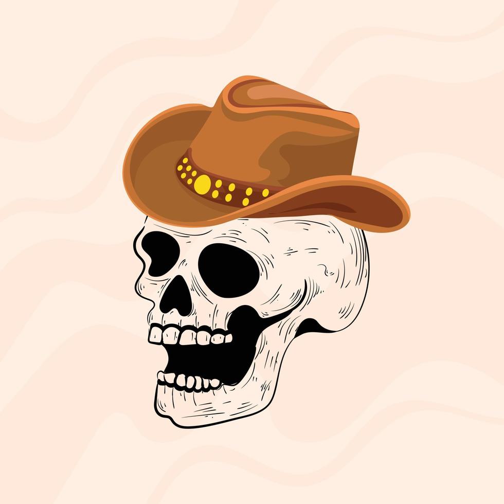 modieus cowboy schedel vector
