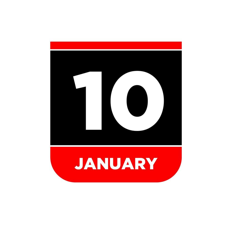10 januari vector kalender vector icoon. 10 jan kaart.