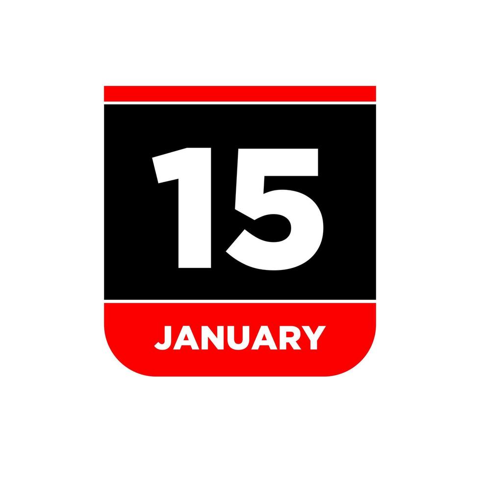 15 januari vector kalender vector icoon. 15 jan kaart.