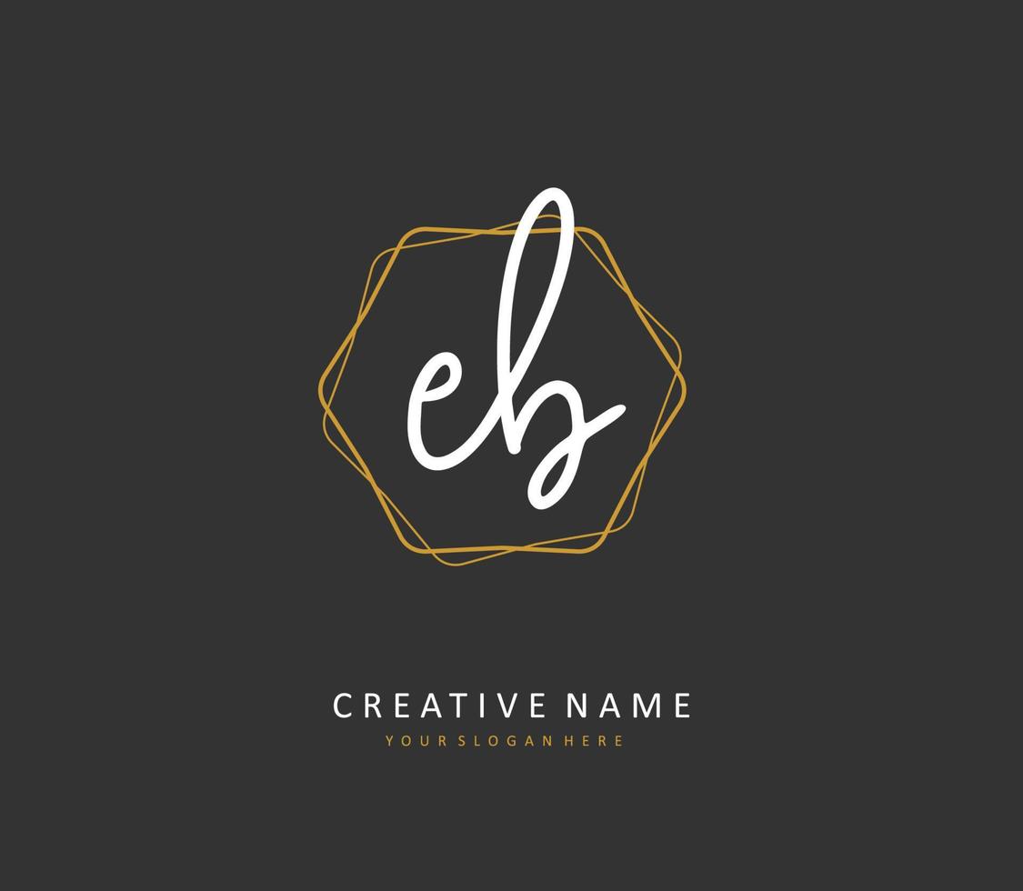 eb eerste brief handschrift en handtekening logo. een concept handschrift eerste logo met sjabloon element. vector