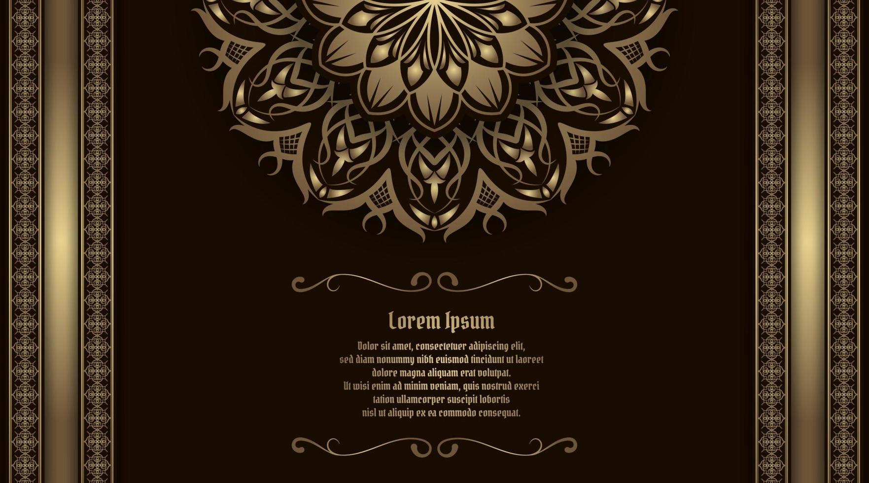 bruine achtergrond, met gouden mandala-decoratie vector