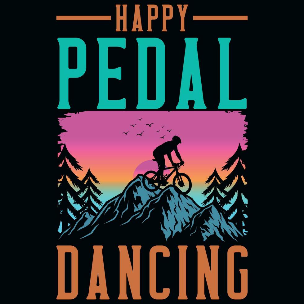 berg fiets rijden of fiets rijden typografisch grafiek t-shirt ontwerp vector
