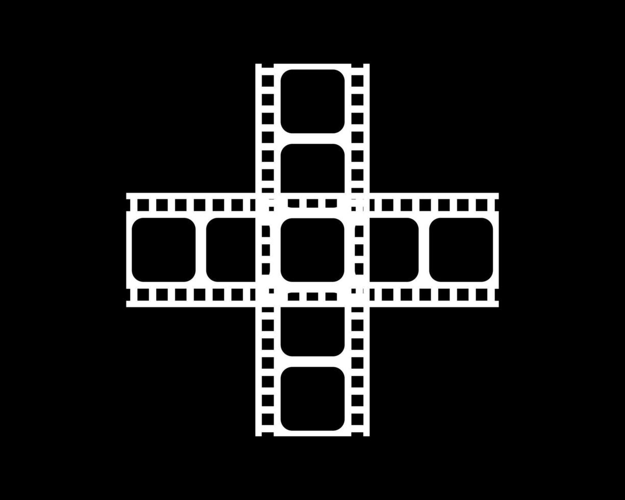silhouet van de filmstrip voor kunst illustratie, film poster, appjes, website, pictogram of grafisch ontwerp element. vector illustratie