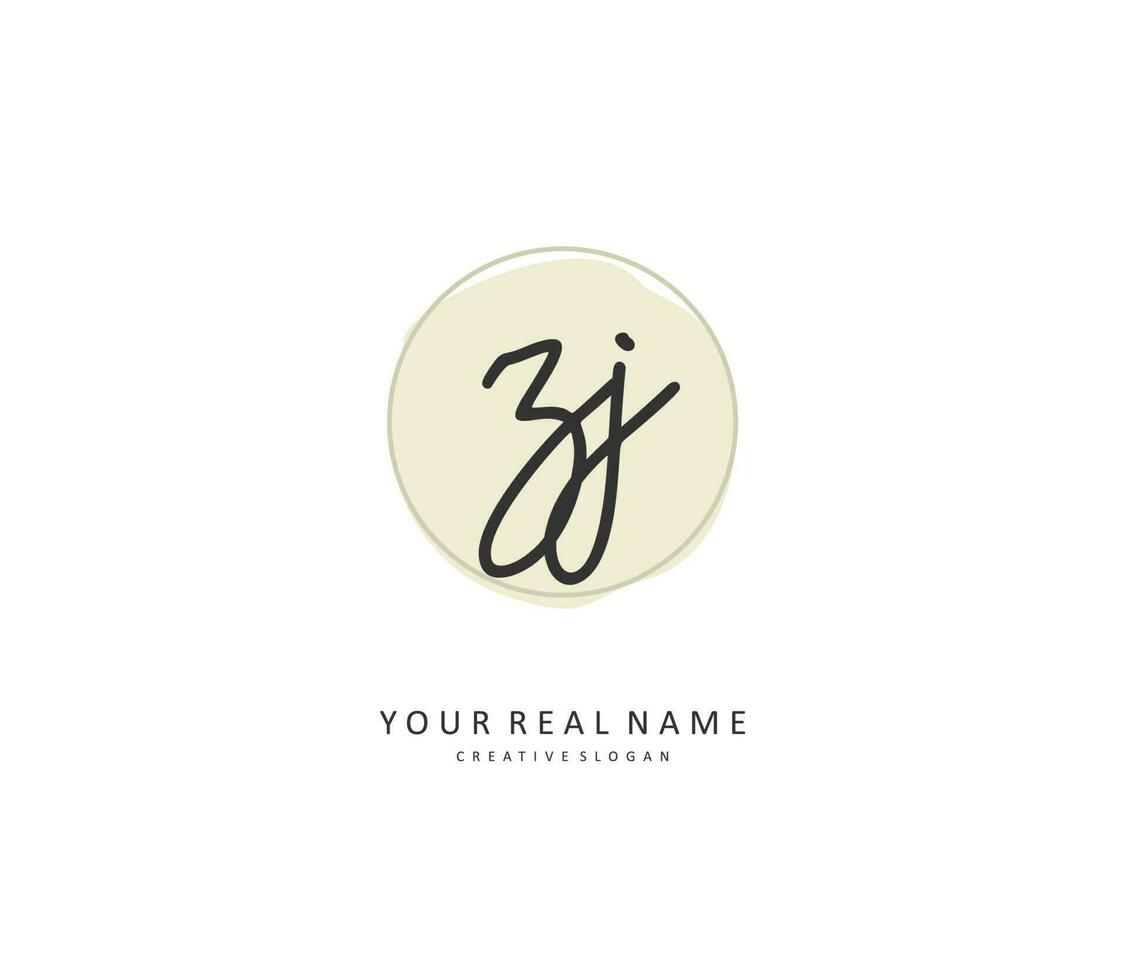 z eerste brief handschrift en handtekening logo. een concept handschrift eerste logo met sjabloon element. vector