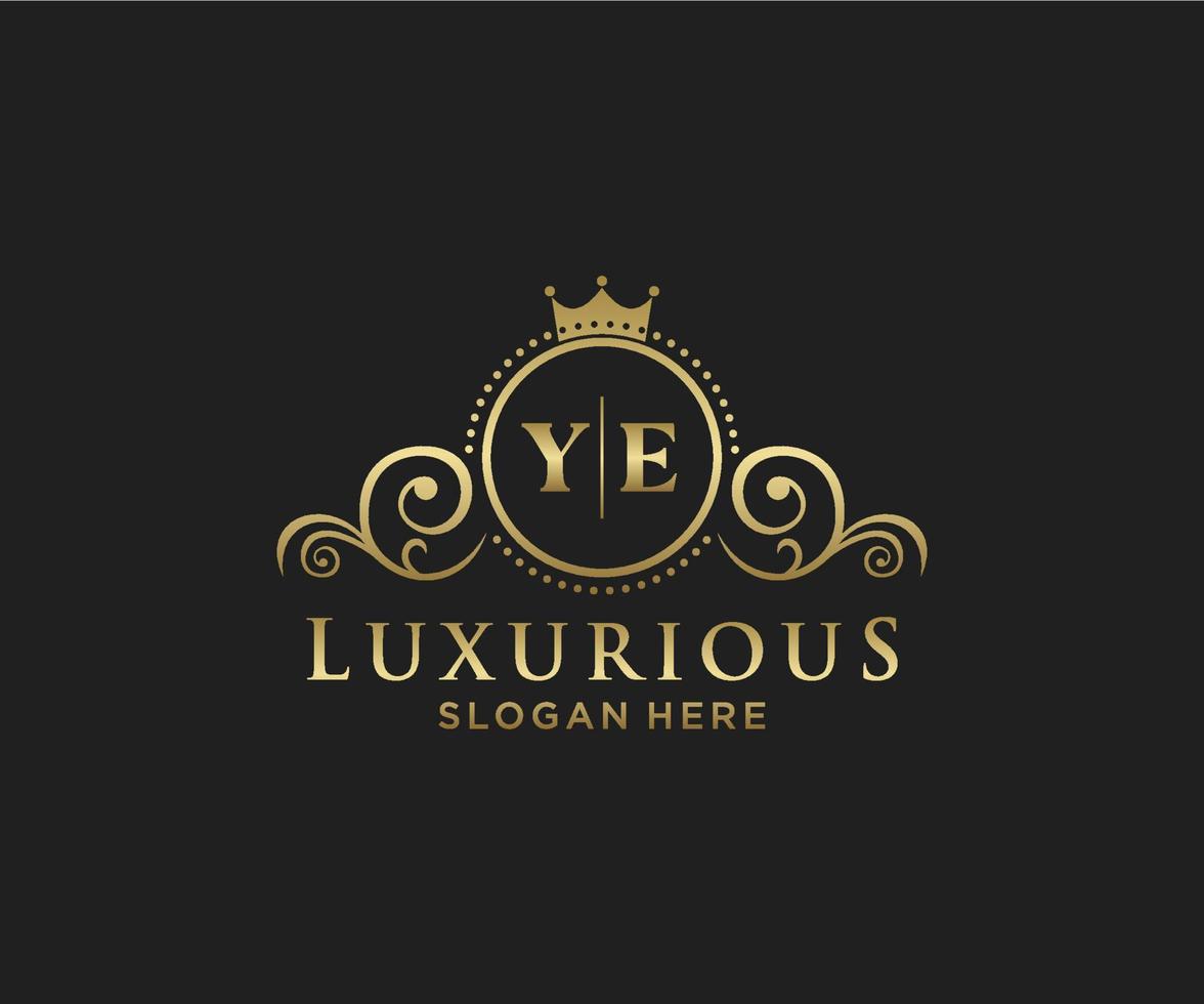 eerste gij brief Koninklijk luxe logo sjabloon in vector kunst voor restaurant, royalty, boetiek, cafe, hotel, heraldisch, sieraden, mode en andere vector illustratie.