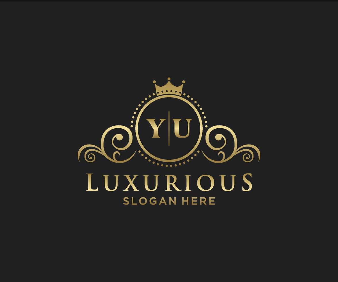 eerste ja brief Koninklijk luxe logo sjabloon in vector kunst voor restaurant, royalty, boetiek, cafe, hotel, heraldisch, sieraden, mode en andere vector illustratie.