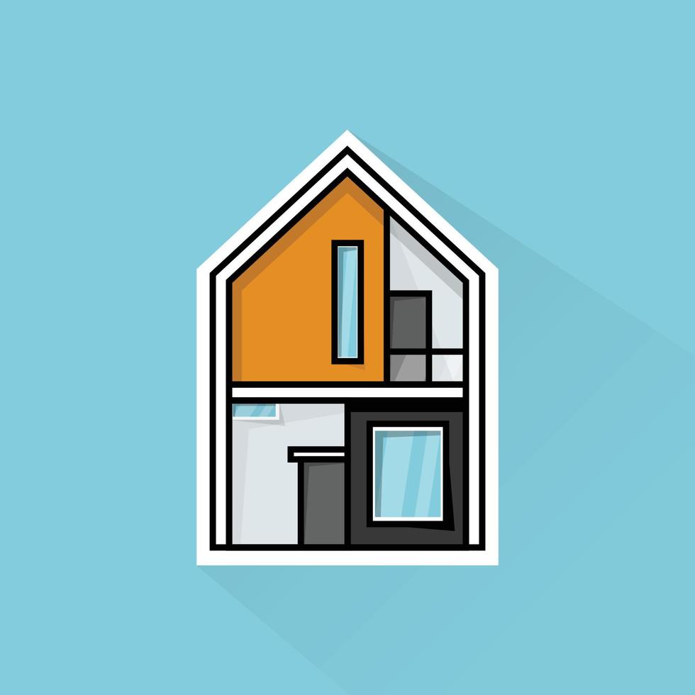 illustratie van modern huis 4 in vlak ontwerp vector