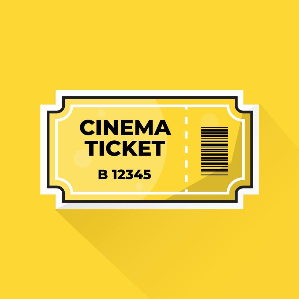 illustratie van bioscoop ticket in vlak ontwerp vector