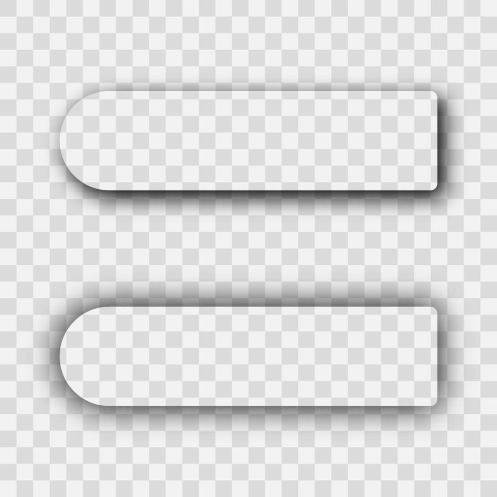 donker realistisch schaduw. reeks van twee rechthoeken met afgeronde hoeken schaduwen vector