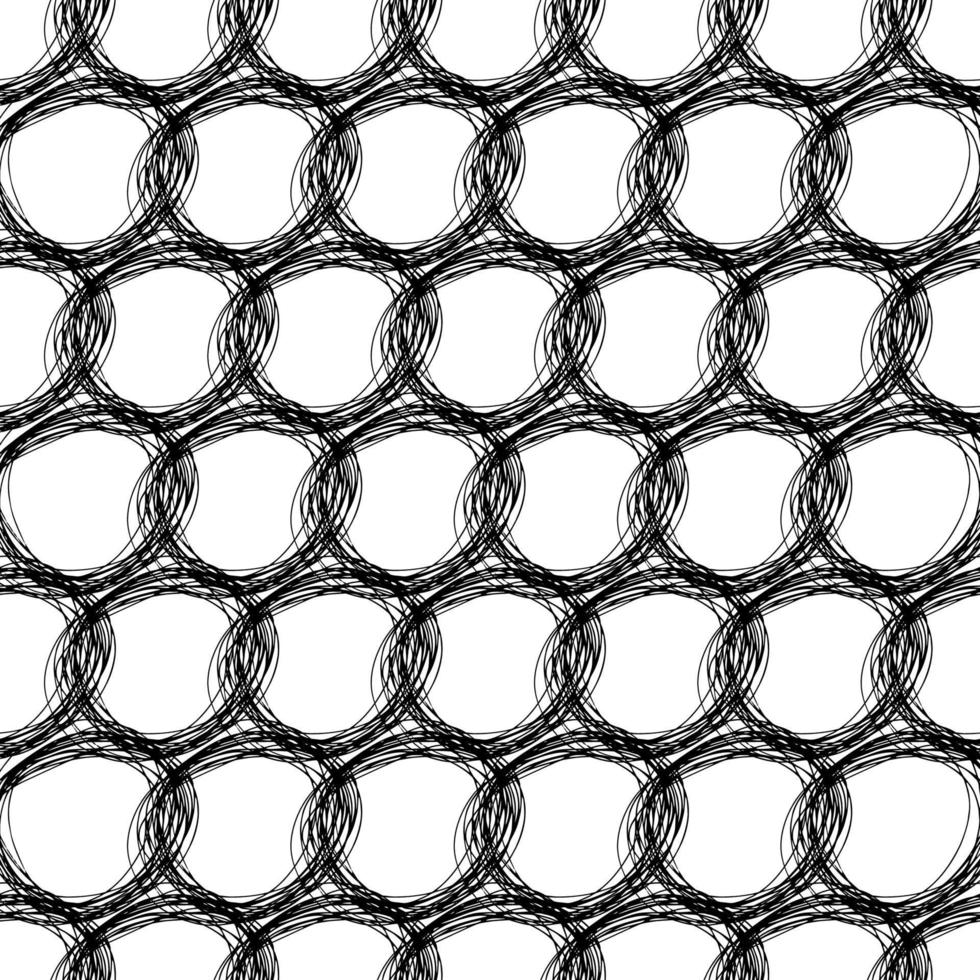 naadloos patroon met zwart schetsen hand- getrokken potlood kattebelletje Ovaal vorm Aan wit achtergrond. abstract grunge textuur. vector illustratie