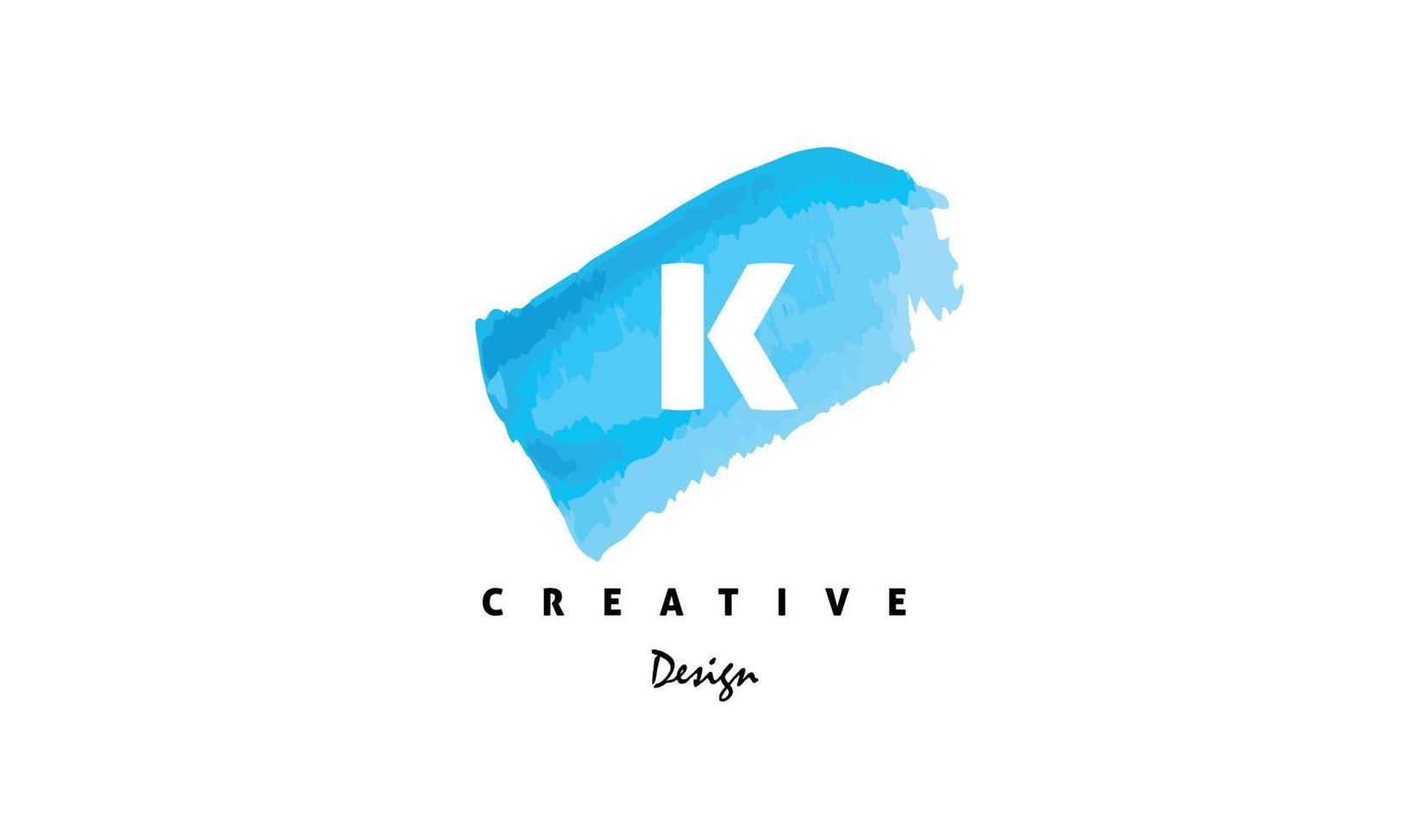 k alfabet water kleur logo artistiek, luxe, modieus hand- getrokken vector ontwerp Aan zwart achtergrond.