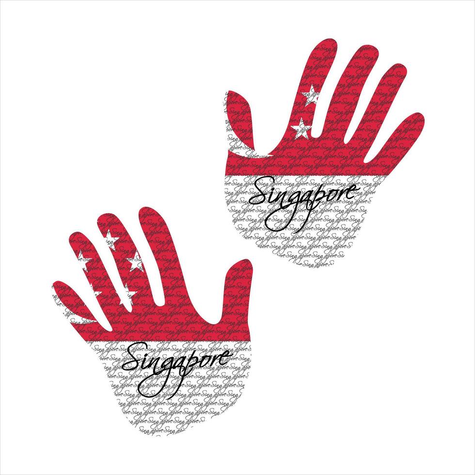 Singapore vlag hand- vector