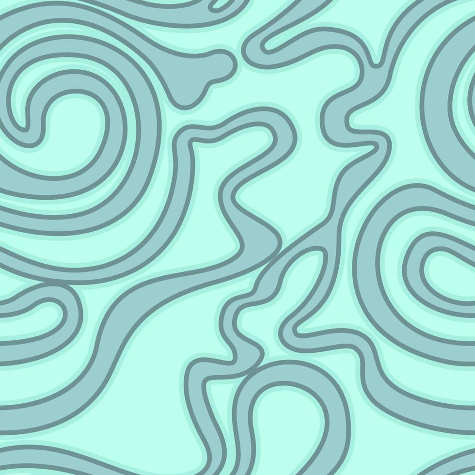 vector naadloze blauwe textuur van soepele gestroomlijnde vormen op een turkooizen achtergrond met een donker lint. abstracte achtergrond voor decoratie van stoffen of inpakpapier