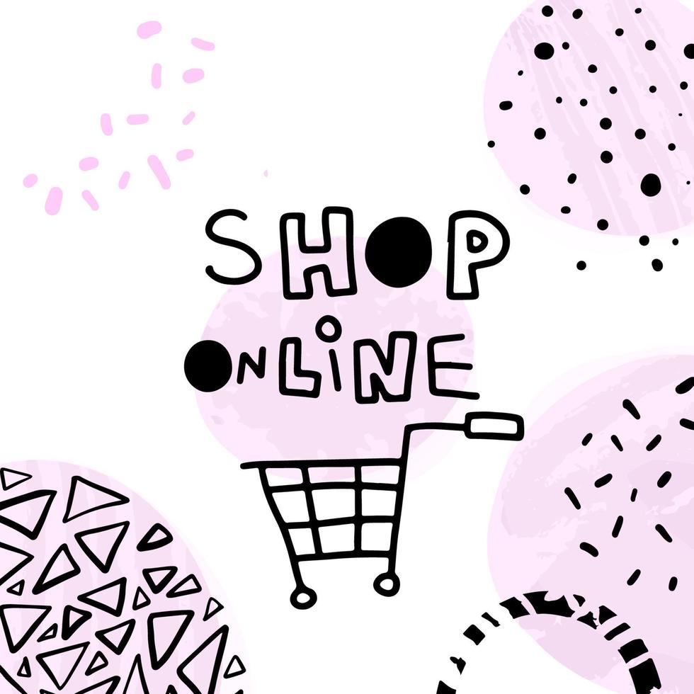 winkel online vector voorraad illustratie, abstract hedendaags modern modieus tekening stijl.