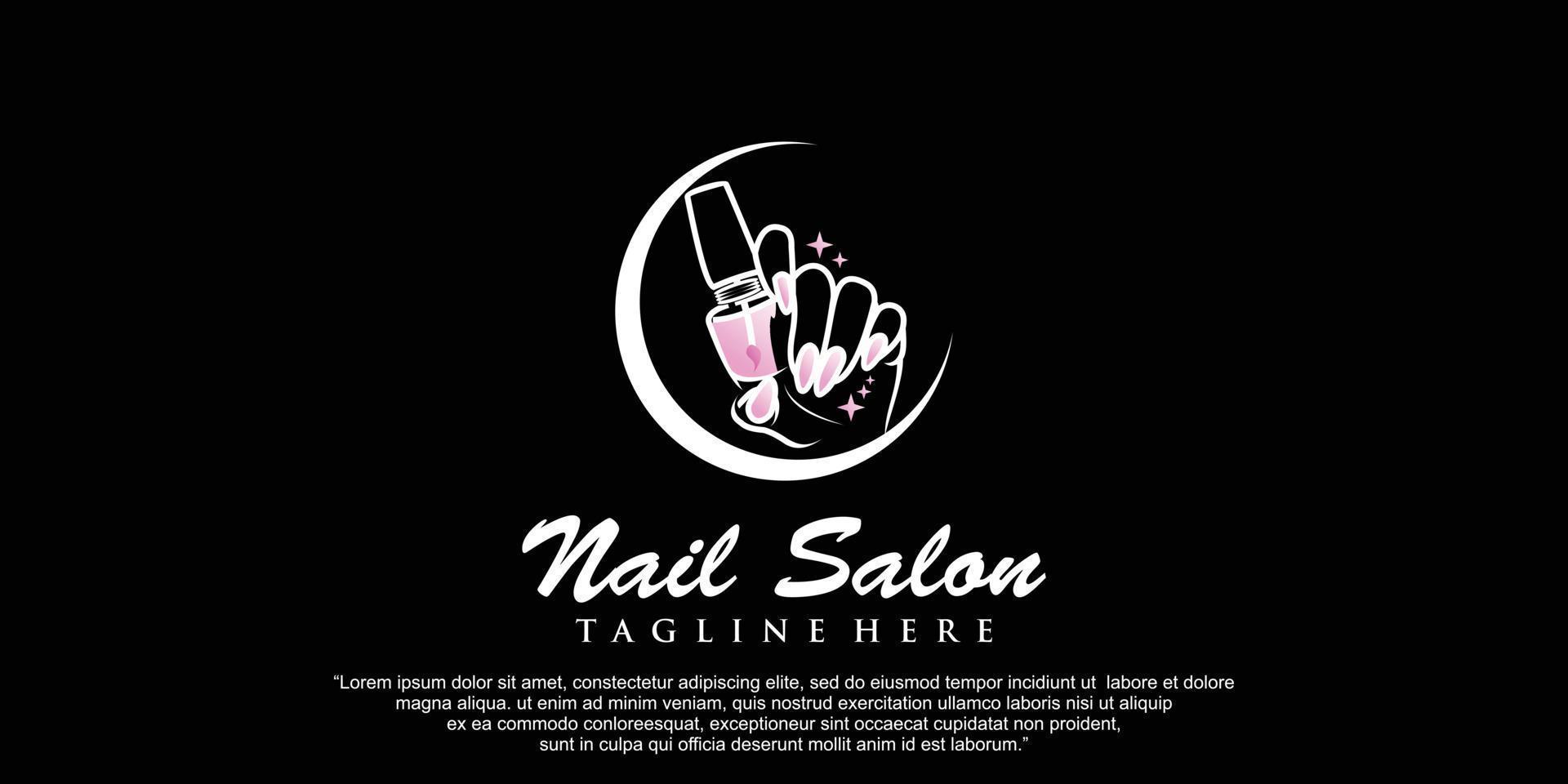 vector nagel studio of nagel Pools icoon logo ontwerp met uniek concept premie vector