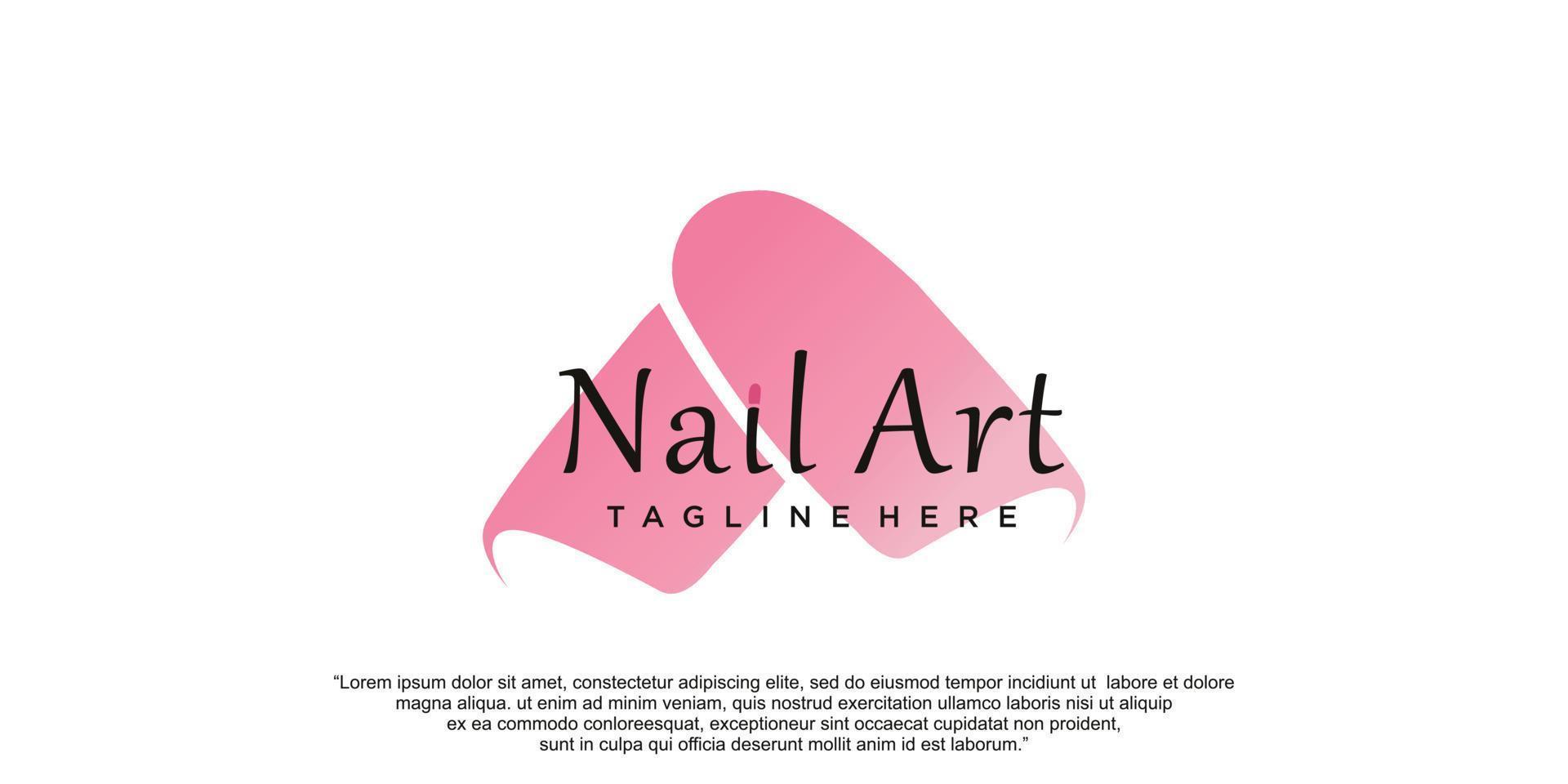 logo nagel schoonheid of nagel Pools icoon logo ontwerp voor schoonheid salon met uniek concept premie vector