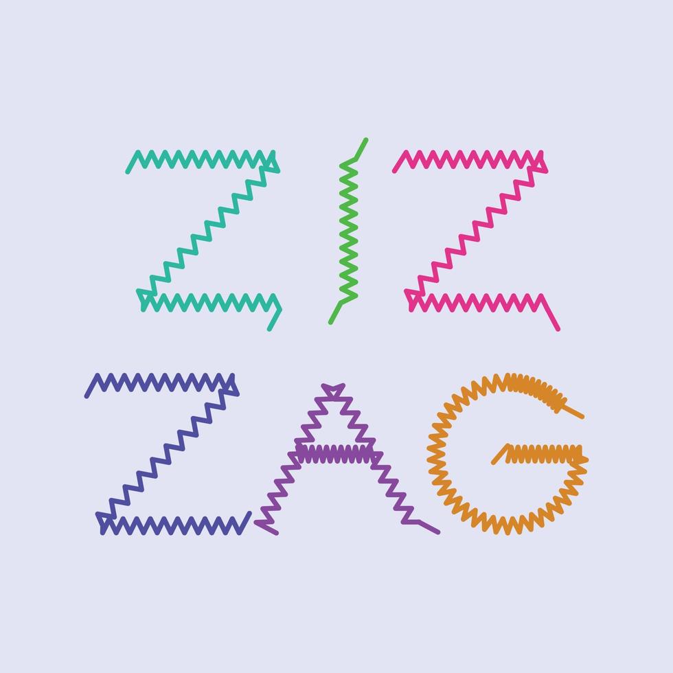 zigzag brief vector illustratie grijs achtergrond