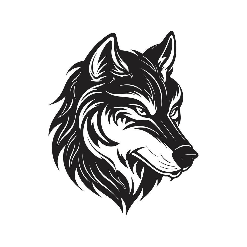 wolf hoofd, vector concept digitaal kunst, hand- getrokken illustratie