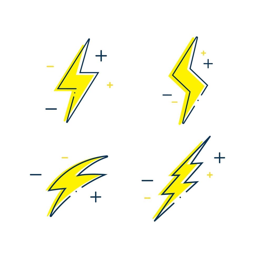 bliksemflits pictogram overzicht. lijn bliksemflits pictogram geïsoleerd op een witte achtergrond. vector