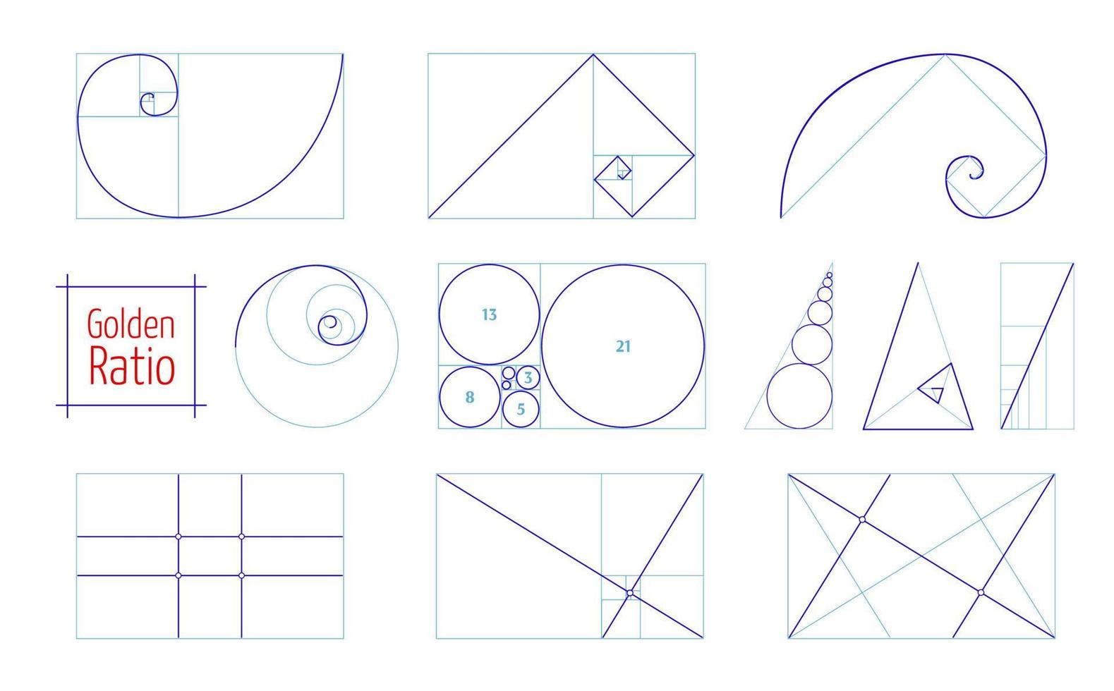 gouden verhouding proporties en samenstelling balans vector