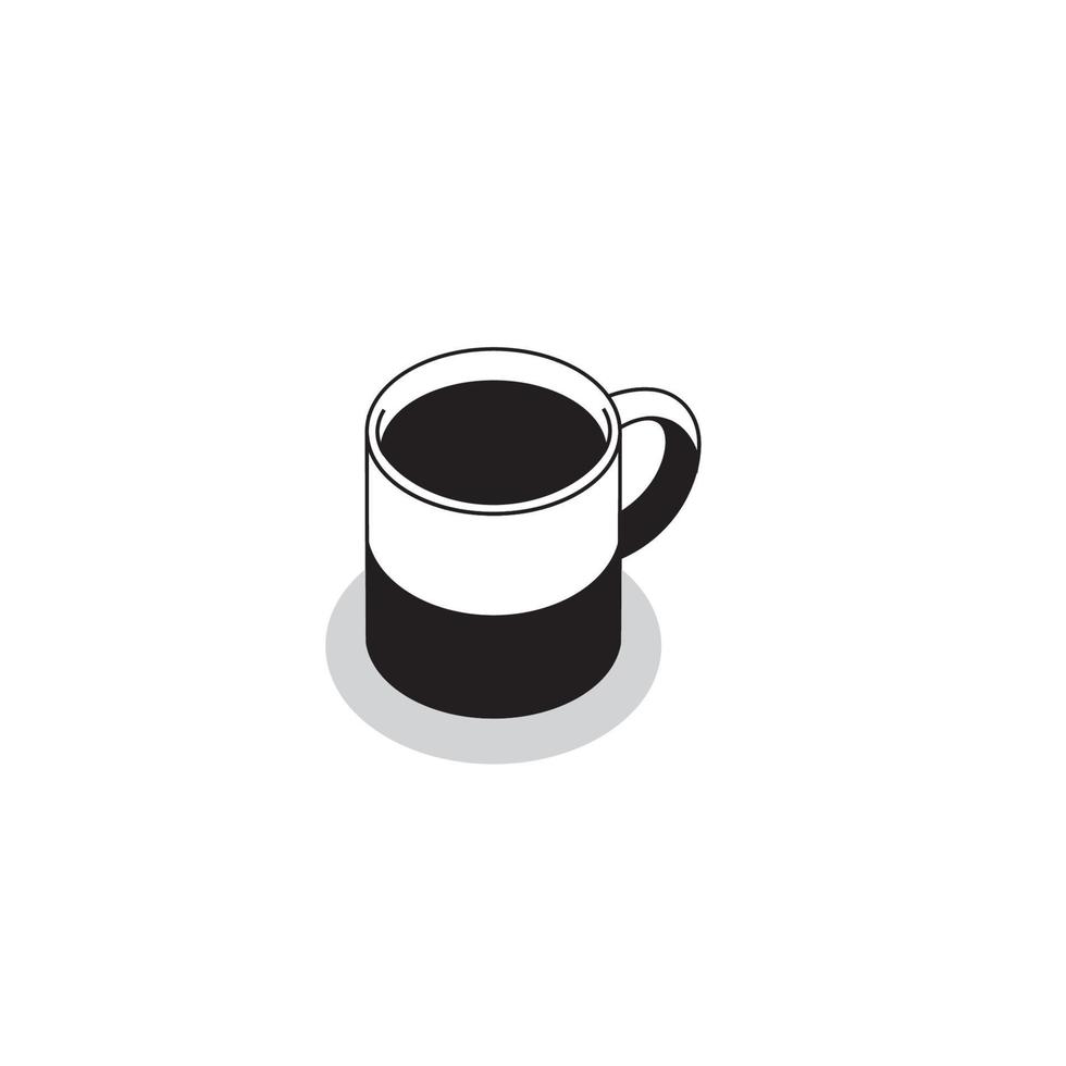 hete koffie beker pictogram op witte achtergrond vector