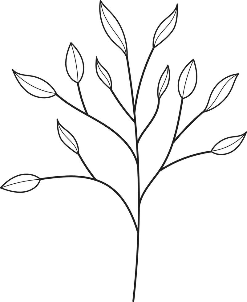 hand- getrokken gekruld gras en bloemen. illustrator vector