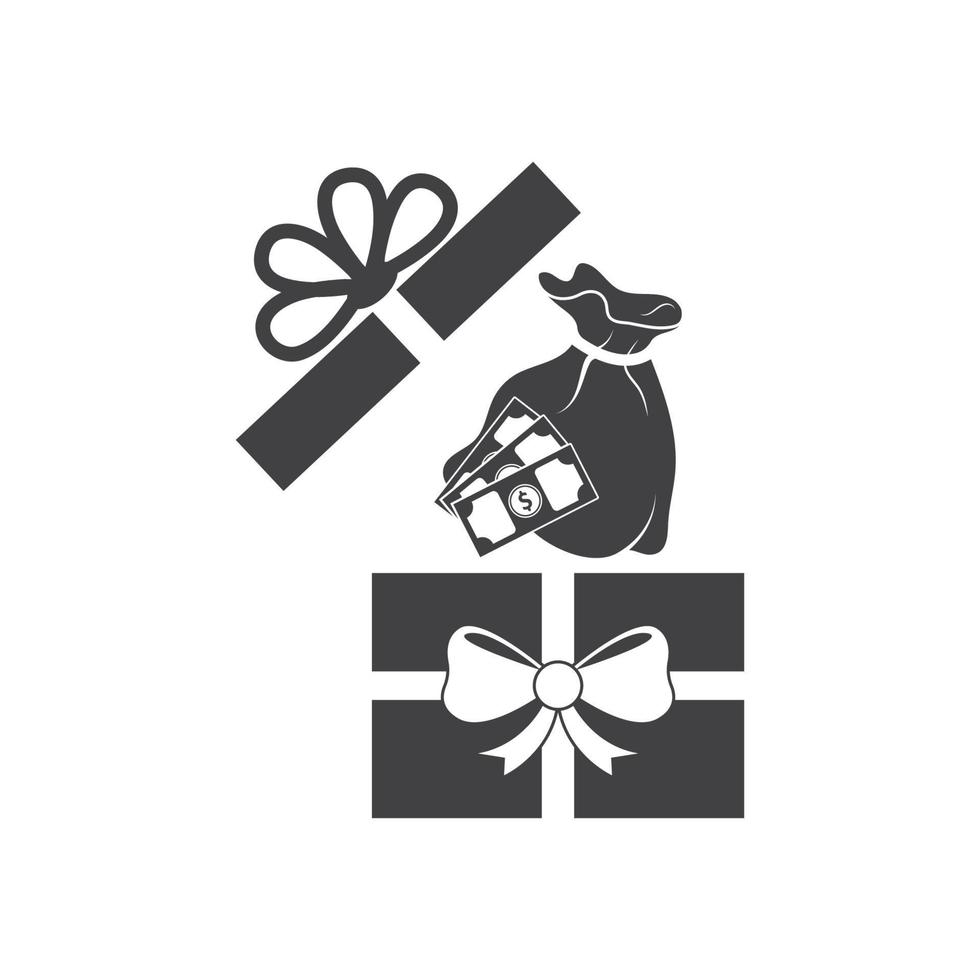 geschenk geld logo vector icoon illustratie