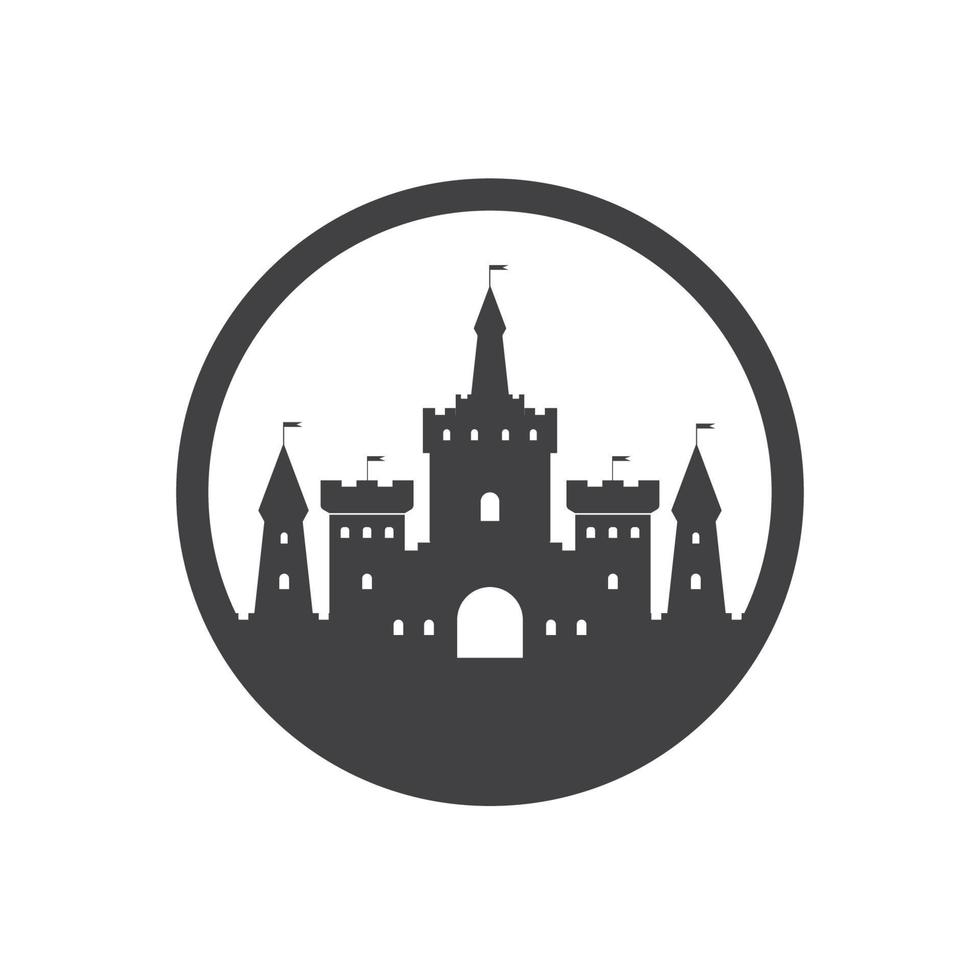 kasteel logo pictogram vector illustratie ontwerp