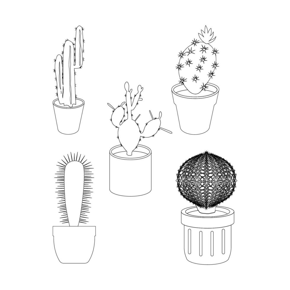 cactus kamerplant icoon vector