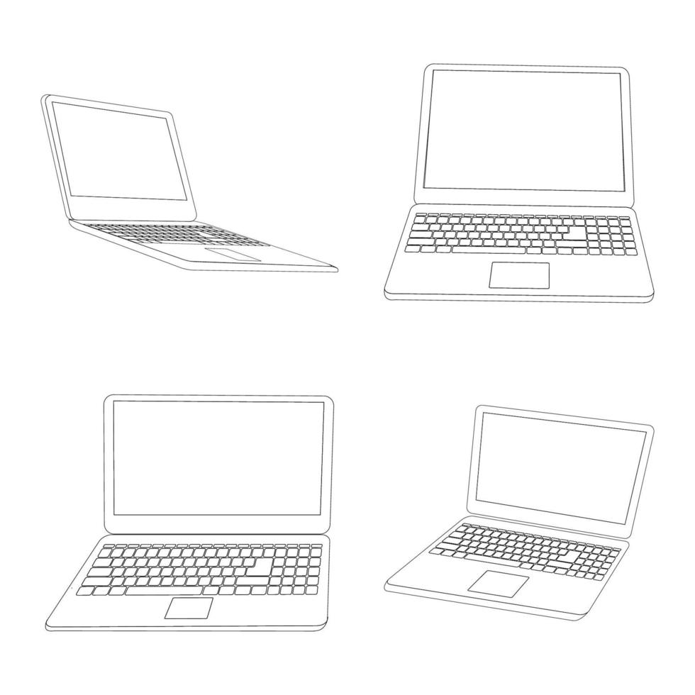 laptop pictogram vector