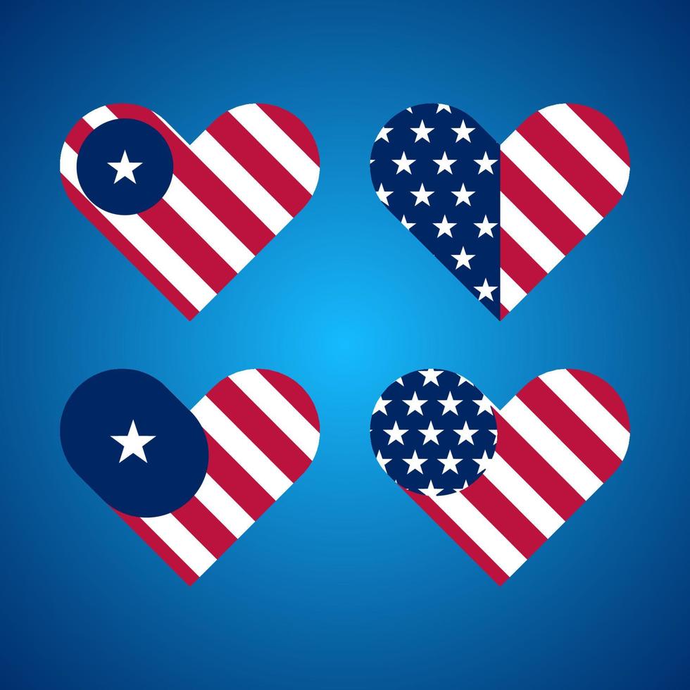 ons gedenkteken dag, patriot trots label, Amerikaans vlag en nationaal symbolen, Verenigde staten van Amerika patriottisch emblemen vector set. nationaal onafhankelijkheid dag 4e juli badges