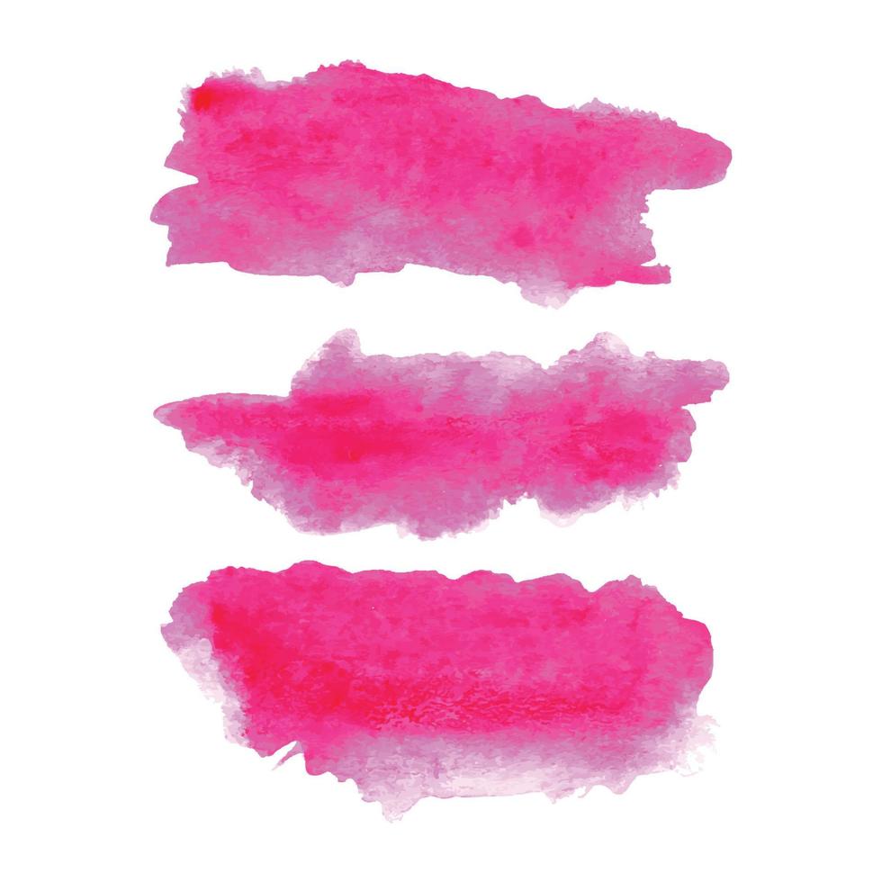 hand- getrokken roze waterverf borstel beroerte ontwerp vector set. vector hand- getrokken waterverf beroerte