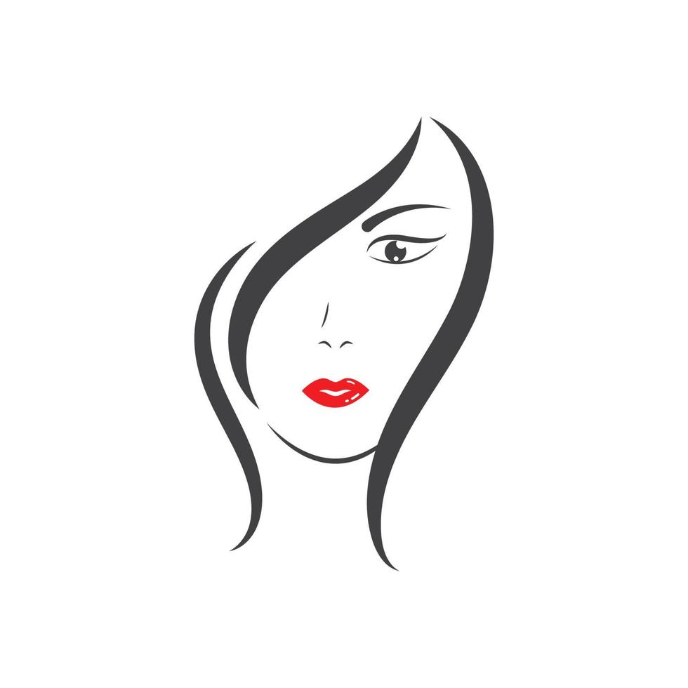 schoonheid gezicht vrouw vector illustratie sjabloon