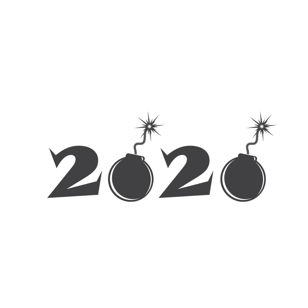 2020 nieuw jaar icoon vector illustratie