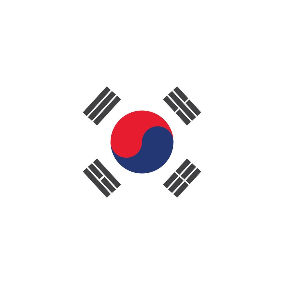 Koreaans vlag vector illustratie ontwerp