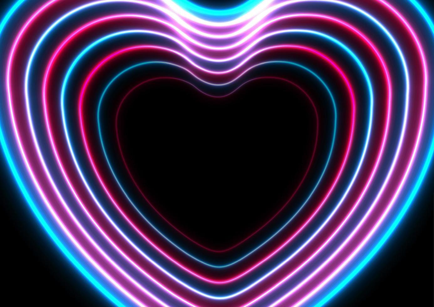 blauw Purper neon gloeiend laser harten abstract achtergrond vector