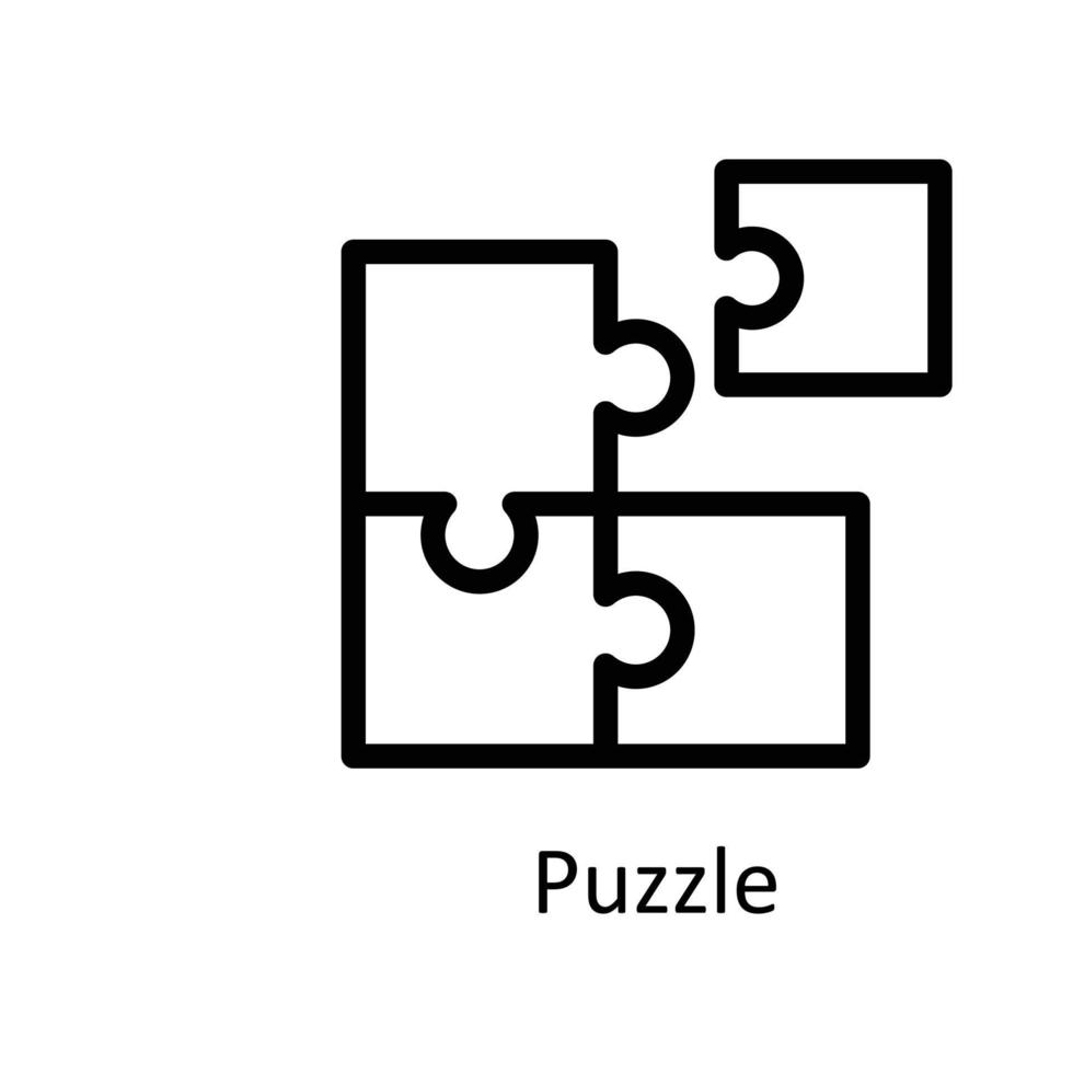 puzzel vector schets pictogrammen. gemakkelijk voorraad illustratie voorraad