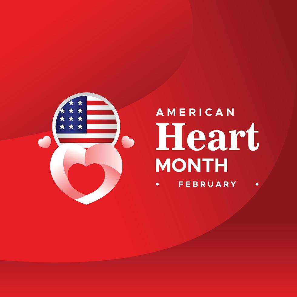 Amerikaans hart maand februari evenement achtergrond vector