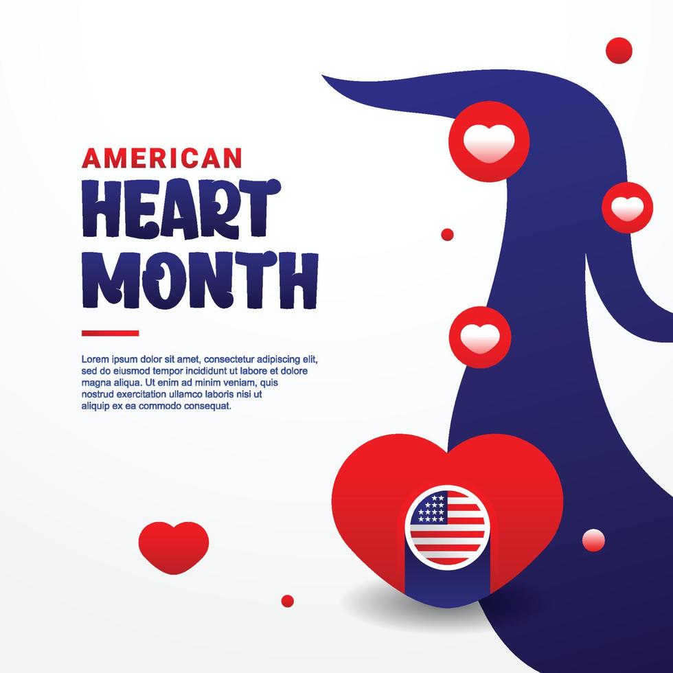 Amerikaans hart maand februari evenement achtergrond vector