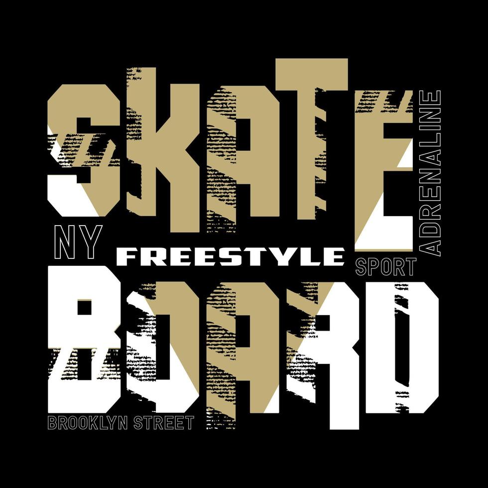 skateboarden vector tekst, embleem typografie ontwerp
