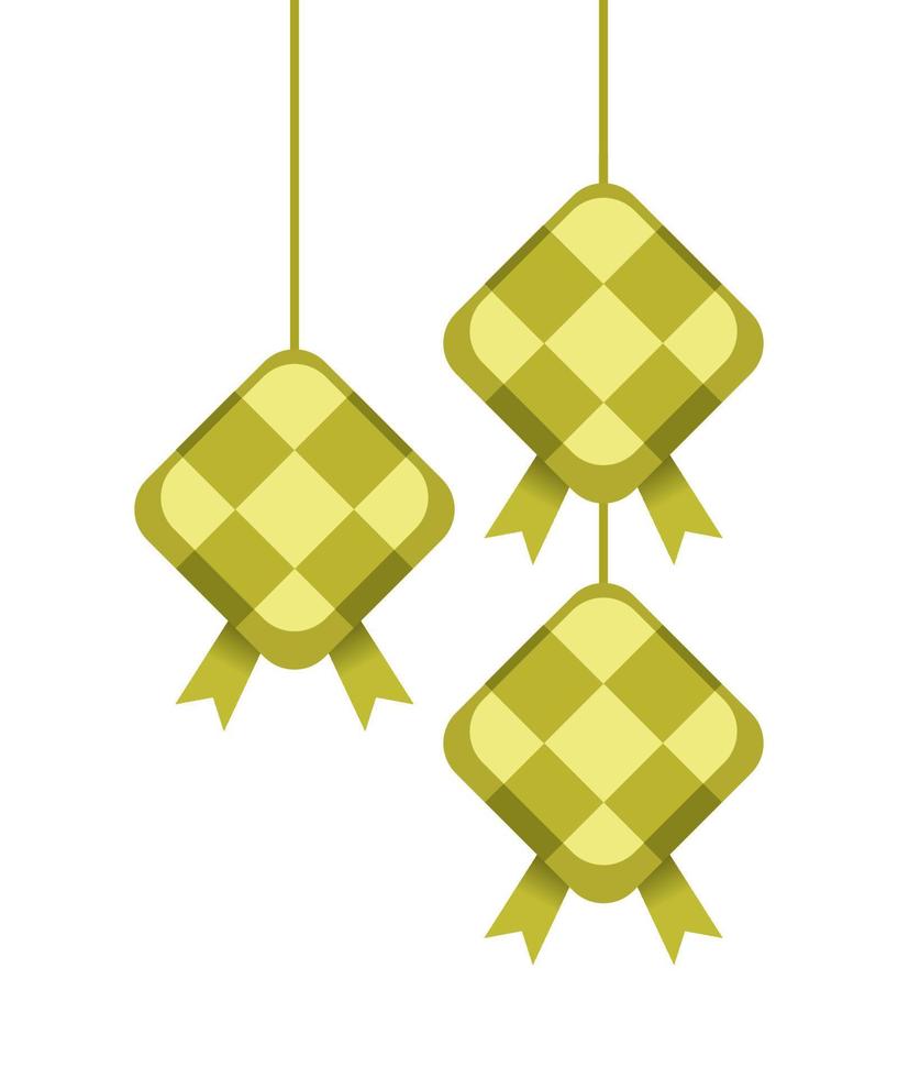 ketupat eid mubarak voedsel illustratie vector