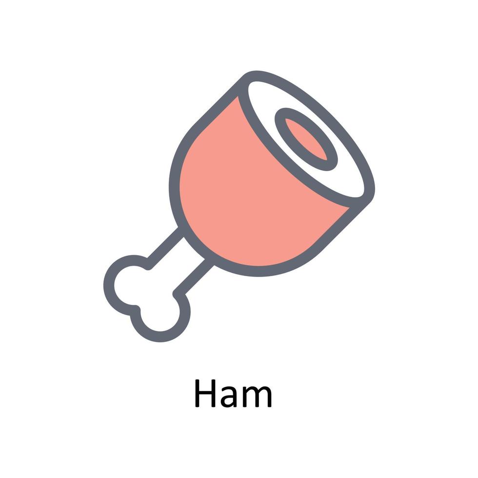 ham vector vullen schets pictogrammen. gemakkelijk voorraad illustratie voorraad