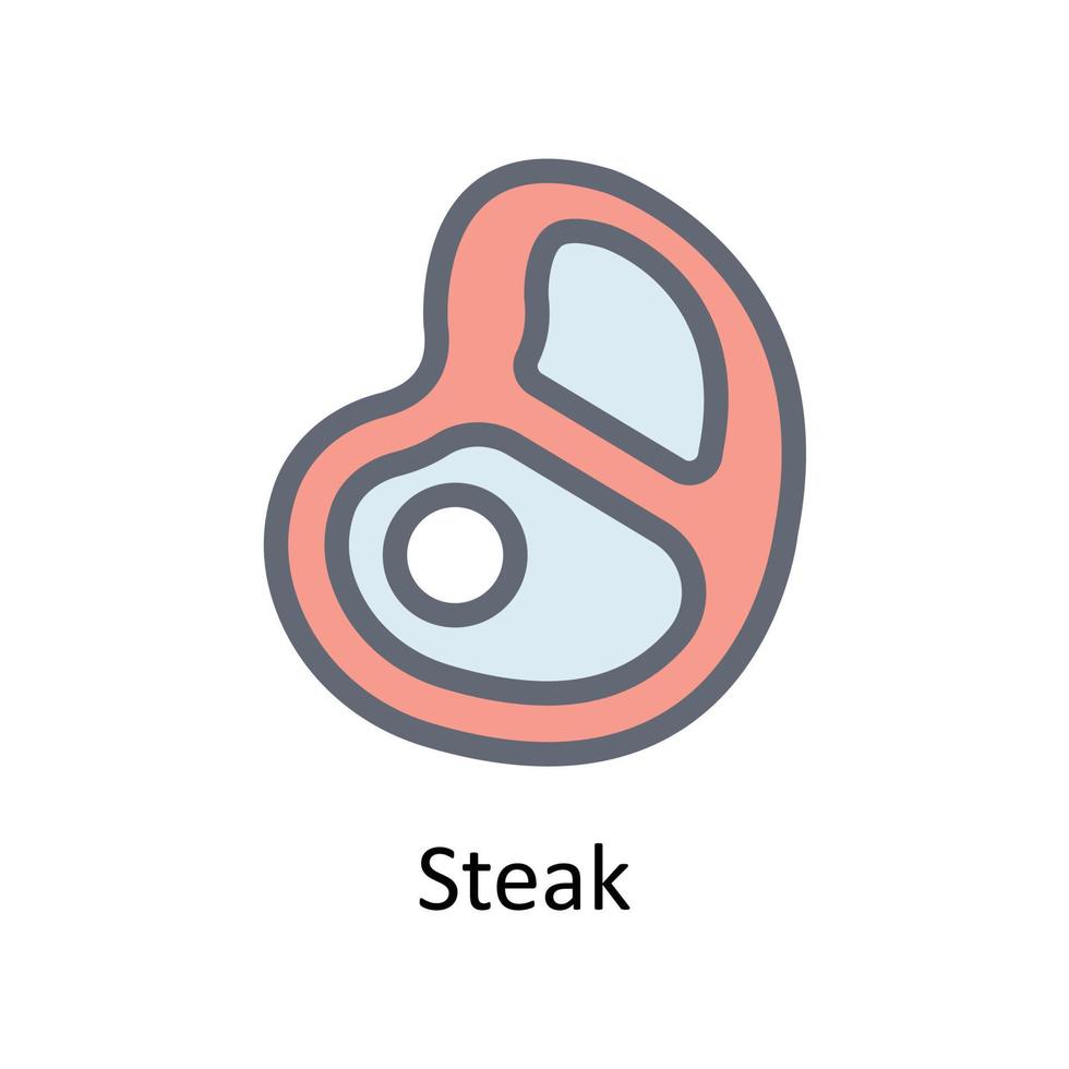 steak vector vullen schets pictogrammen. gemakkelijk voorraad illustratie voorraad