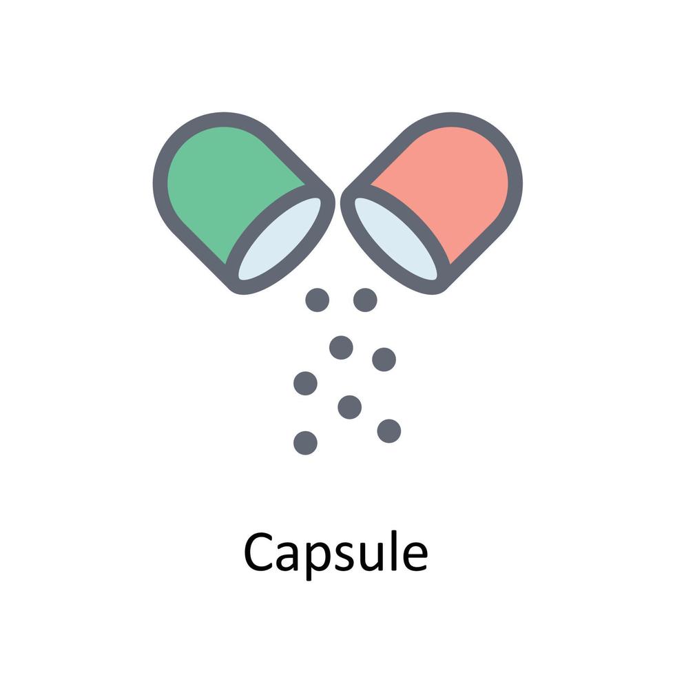 capsule vector vullen schets pictogrammen. gemakkelijk voorraad illustratie voorraad