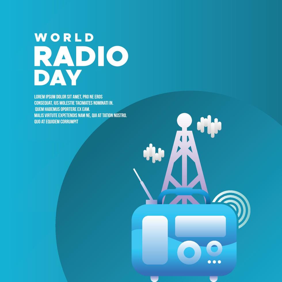 wereld radio dag ontwerp achtergrond vector