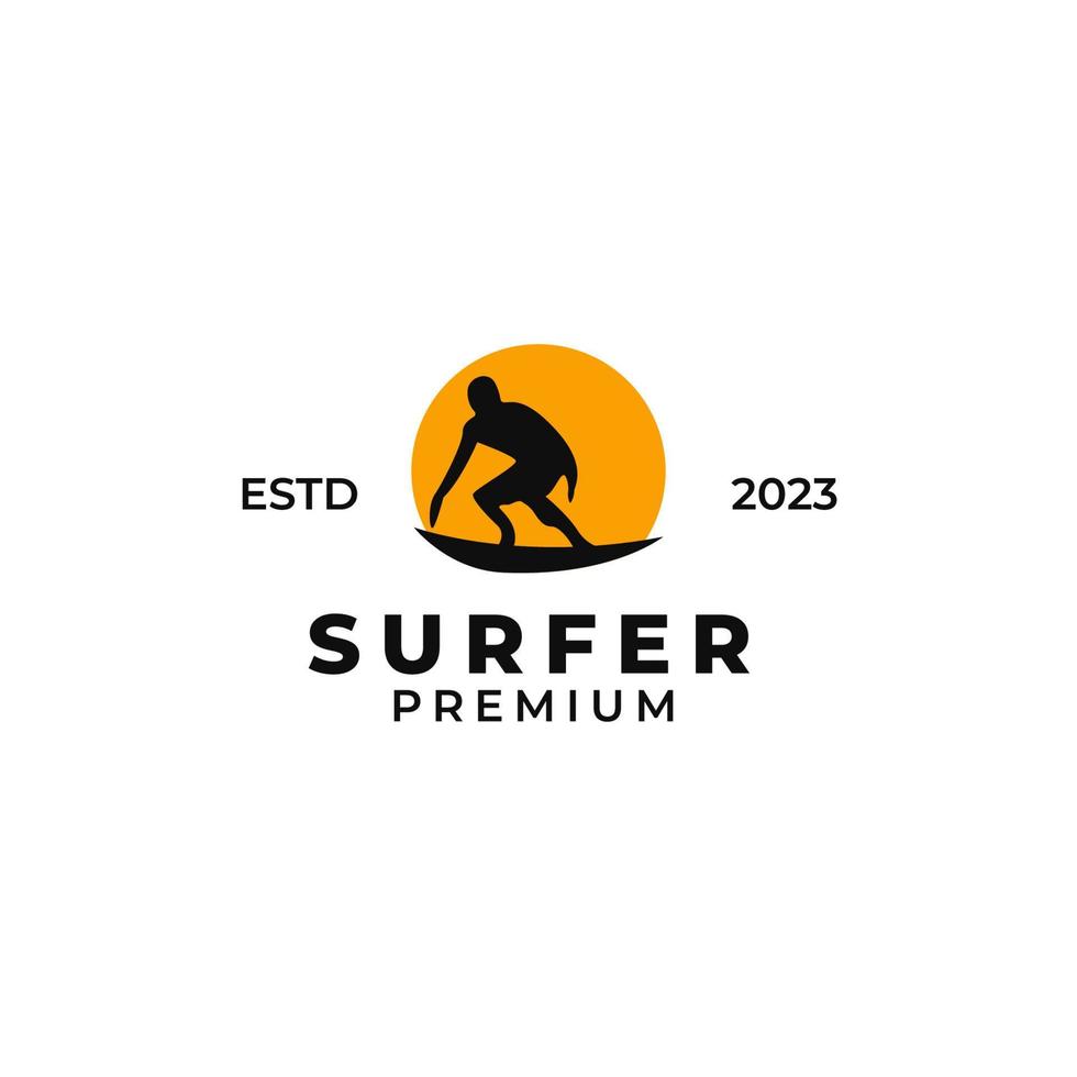 vector Mens surfing logo ontwerp concept illustratie idee