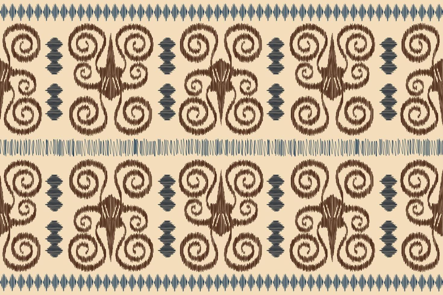 etnisch ikat kleding stof patroon meetkundig stijl.afrikaans ikat borduurwerk etnisch oosters patroon wit bruin room achtergrond. abstract, vector, illustratie.voor textuur,kleding,verpakking,decoratie,tapijt. vector